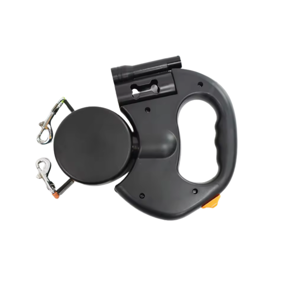 🐾 Correa Retráctil Doble Flexi360™ – Pasea a tus dos perros sin enredos